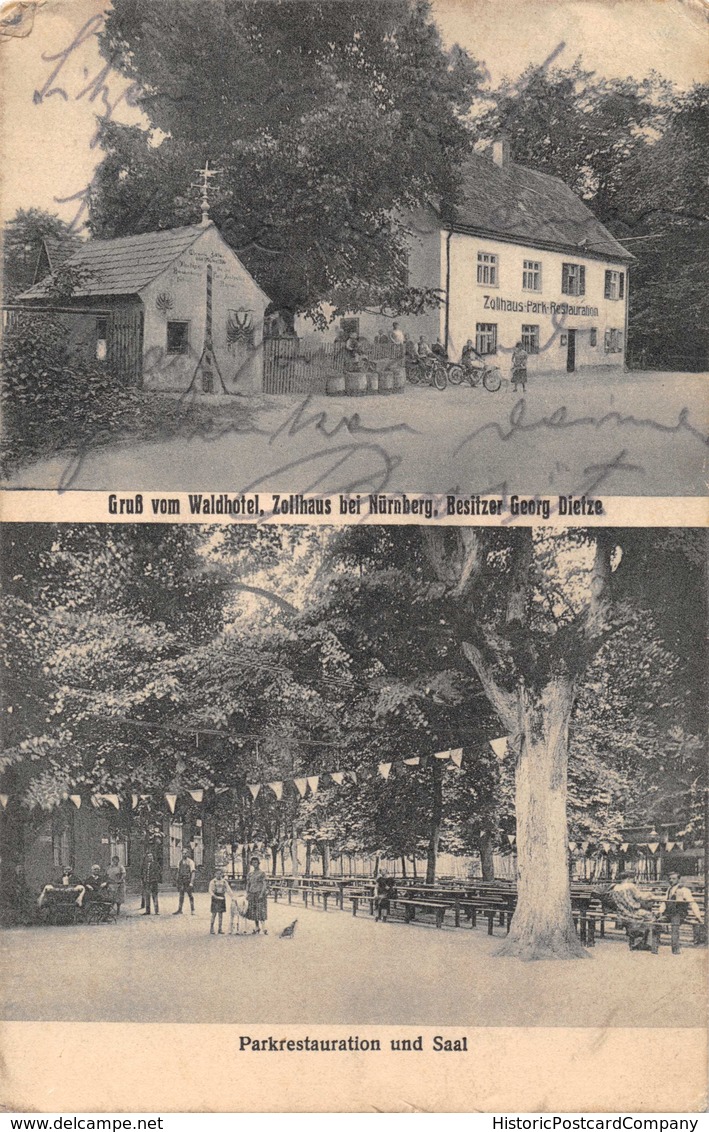 WALDHOTEL-ZOLLHAUS Bei NÜRNBERG-BESITZER GEORG DIETZE-PARKRESTAURATION Und SAAL-1931 POSTMARK PHOTO POSTCARD 39986 - Nuernberg