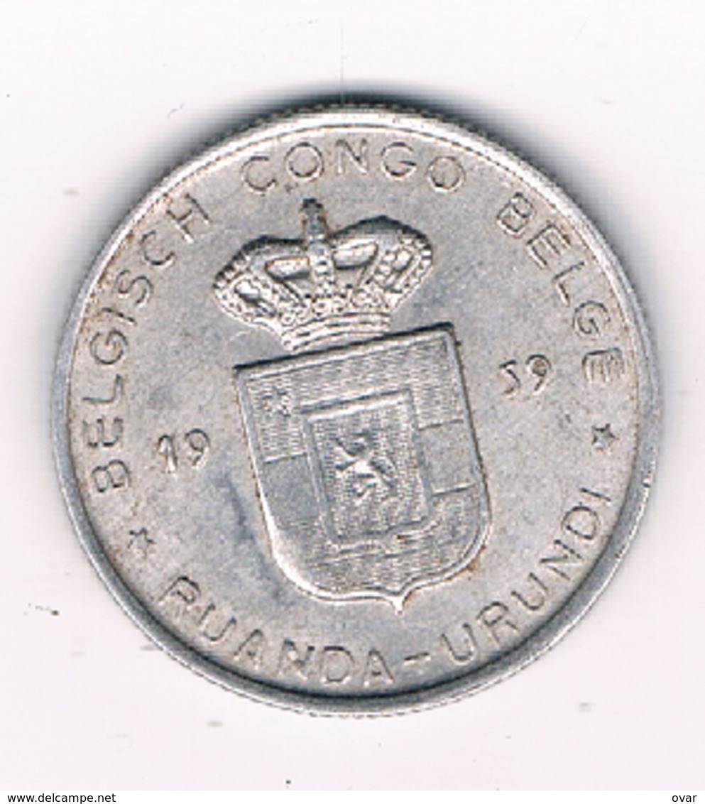 1 FRANC 1959 BELGISCH CONGO /3038/ - 1951-1960: Baudouin I