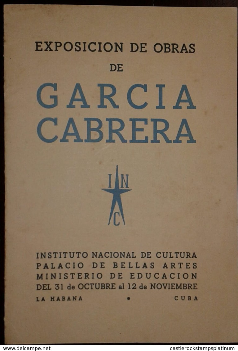 O)  CUBA-CARIBBEAN-SPANISH ANTILLES, BOOK-EXPOSICION DE OBRAS DE GARCIA CABRERA, XF - Altri & Non Classificati