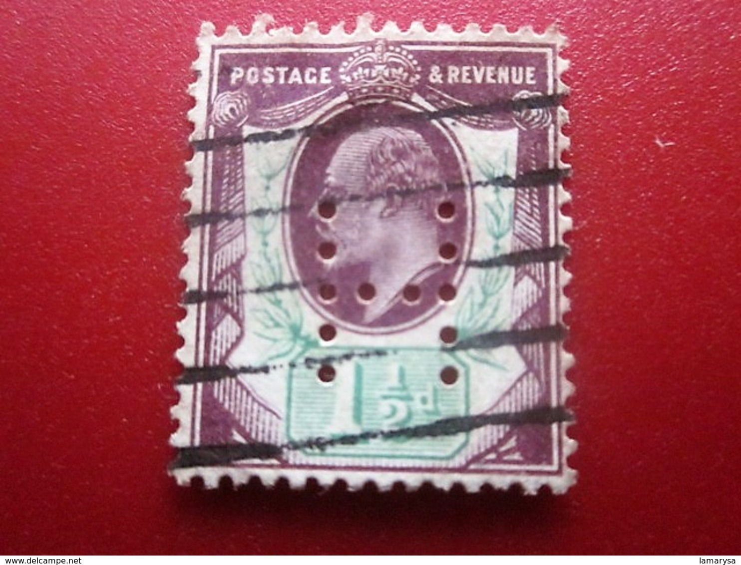 Stamp Europe Europa Great Britain Royaume Uni Timbre-Perforés Perforé Perforés Perfin Perfins Perforated Perforation - Perforés