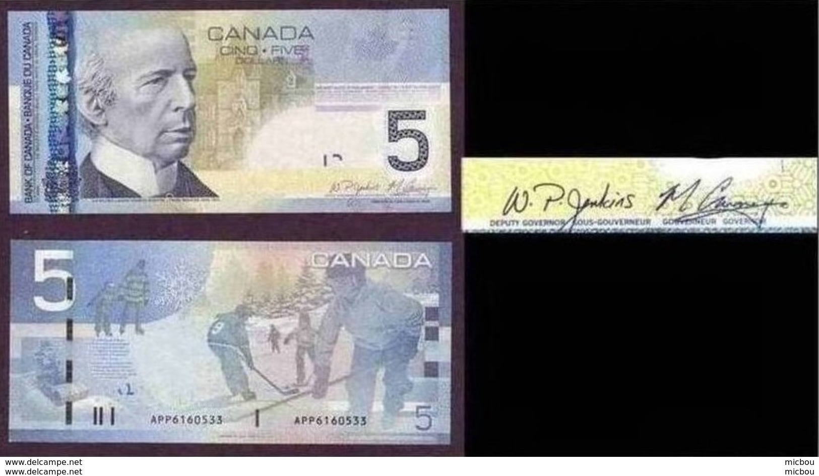 Canada, 2006, Nouveau 5$, Série APP,  Avec La Bande Métallique à Gauche, Hockey, Patin, Patinage, Enfants, Children - Canada