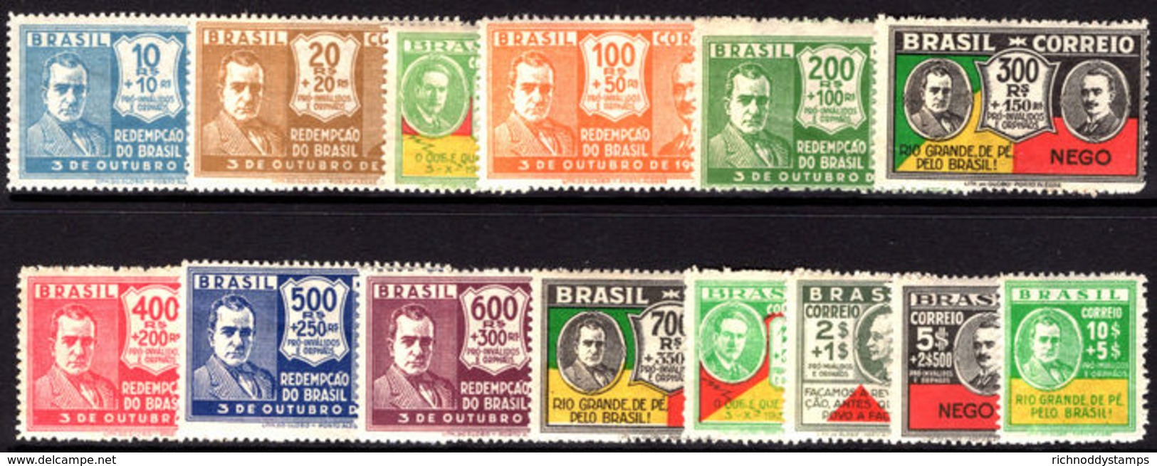 Brazil 1931 Revolution Set Lightly Mounted Mint. - Unused Stamps