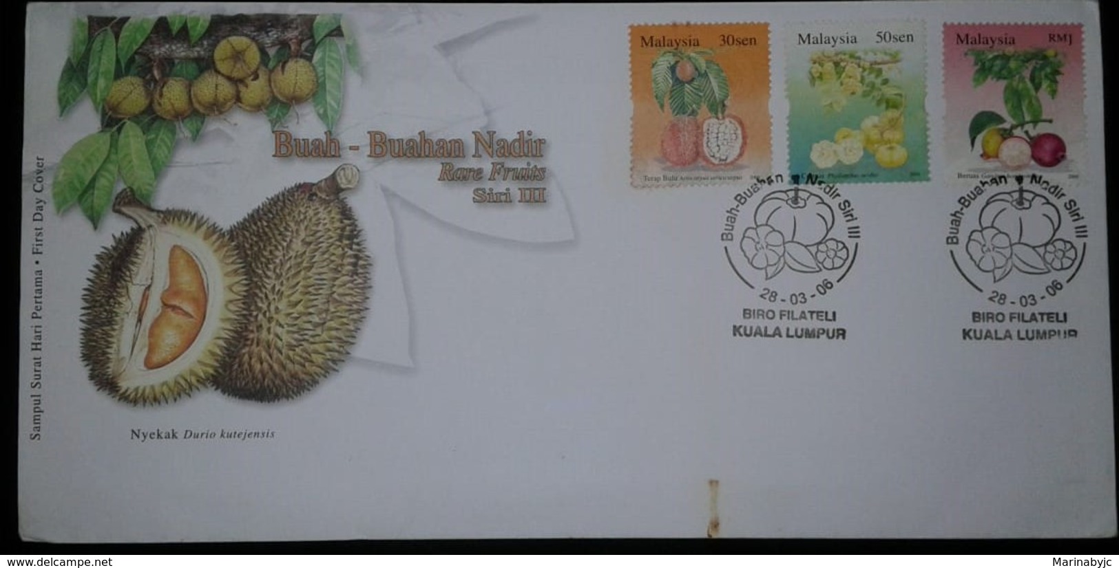 L) 2006 MALAYSIA, BUAH - BUAHAN NADIR, RARE FRUITS, NATURE, FDC - Malaysia (1964-...)