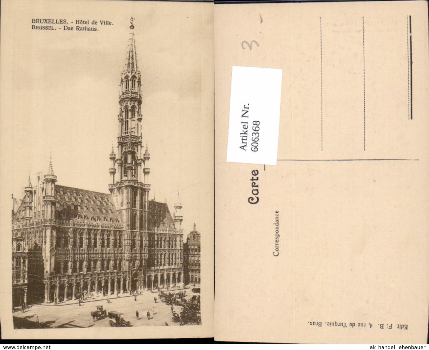 606368,Br&uuml;ssel Bruxelles Hotel De Ville Rathaus - Sonstige & Ohne Zuordnung