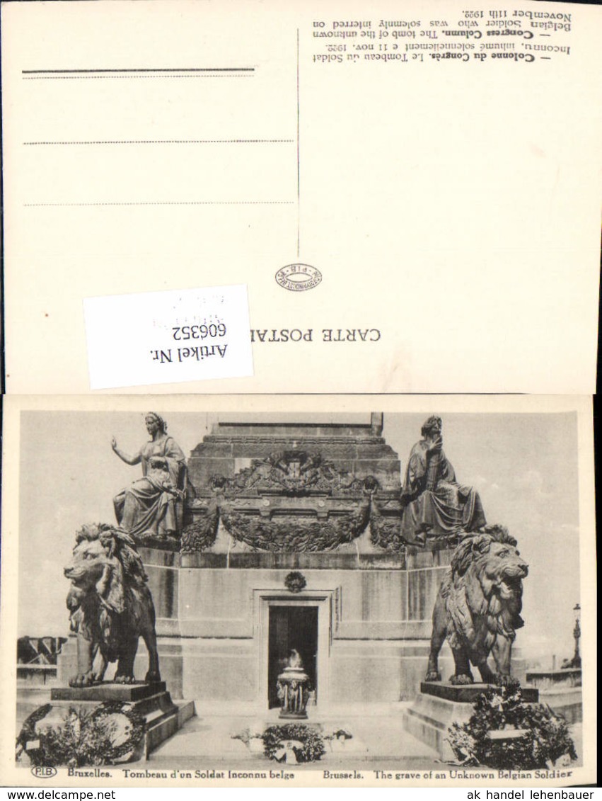 606352,Br&uuml;ssel Bruxelles Colonne Du Congres Congress Column Denkmal - Sonstige & Ohne Zuordnung