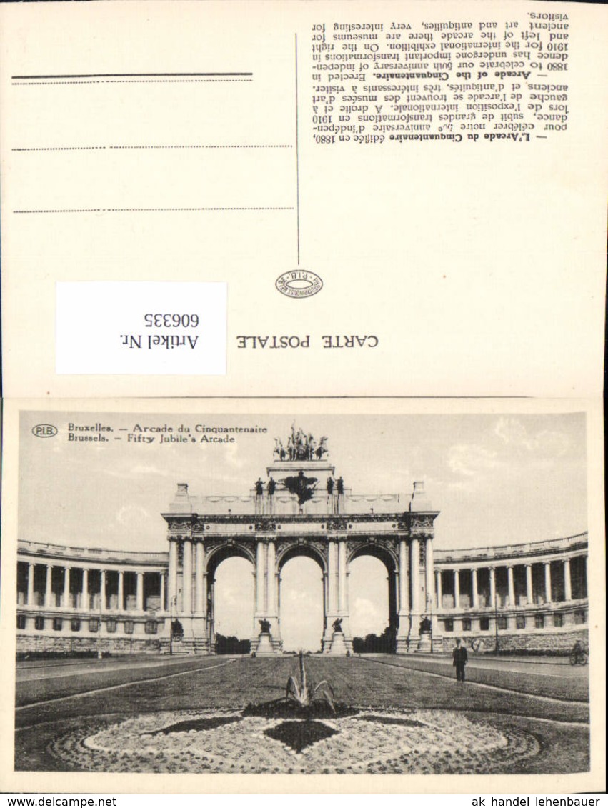 606335,Br&uuml;ssel Bruxelles Arcade Du Cinquantenaire Arkade D. 50J&auml;hrigen Belgischen Una - Sonstige & Ohne Zuordnung