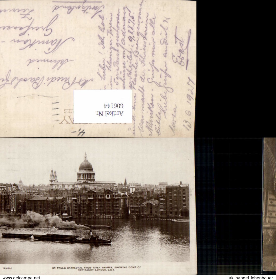 606144,Foto Ak London St Pauls Cathedral From River Thames Schiff Dampfer Great Brita - Sonstige & Ohne Zuordnung