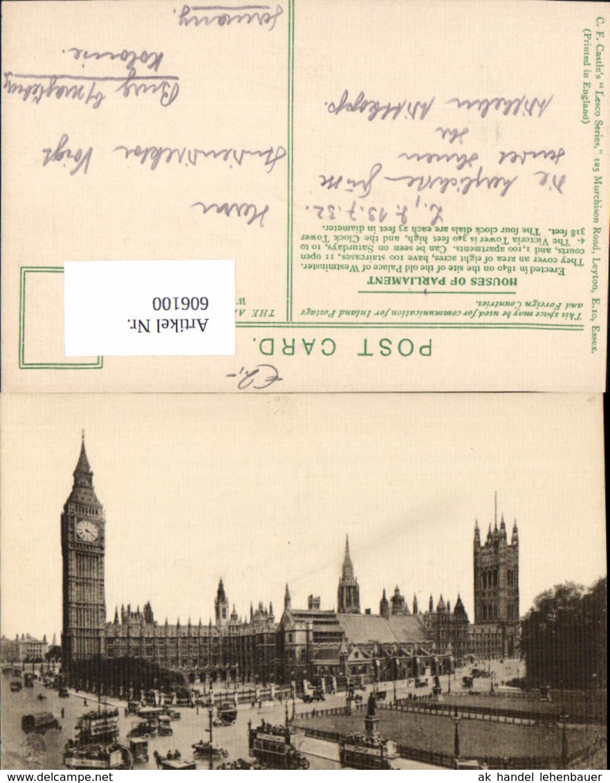 606100,London Clock Tower And Houses Of Parliament Big Ben Uhr Uhrturm Great Britain - Sonstige & Ohne Zuordnung