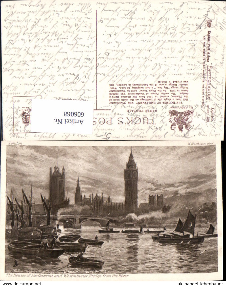 606068,W. Matthison The Houses Of Parliament Westminster Bridge London Pub Raphael Tu - Sonstige & Ohne Zuordnung