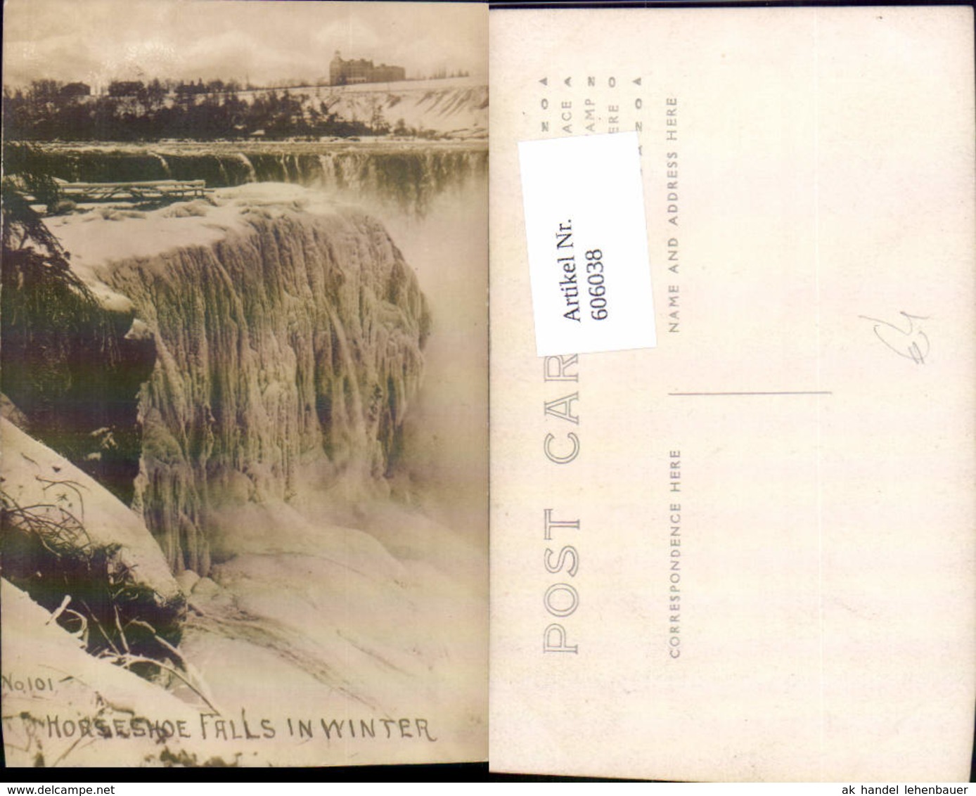 606038,Foto Ak Horseshoe Falls In Winter Niagara Falls Wasserfall New York - Sonstige & Ohne Zuordnung