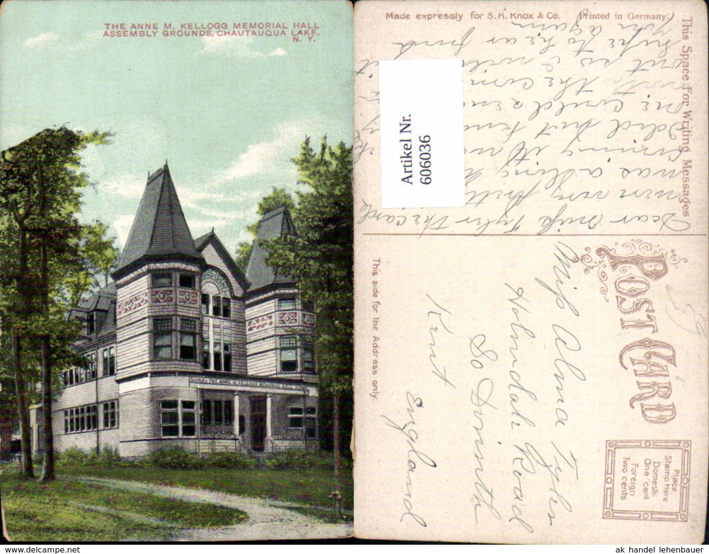 606036,The Anne M. Kellogg Memorial Hall Assembly Grounds Chautauqua New York - Sonstige & Ohne Zuordnung