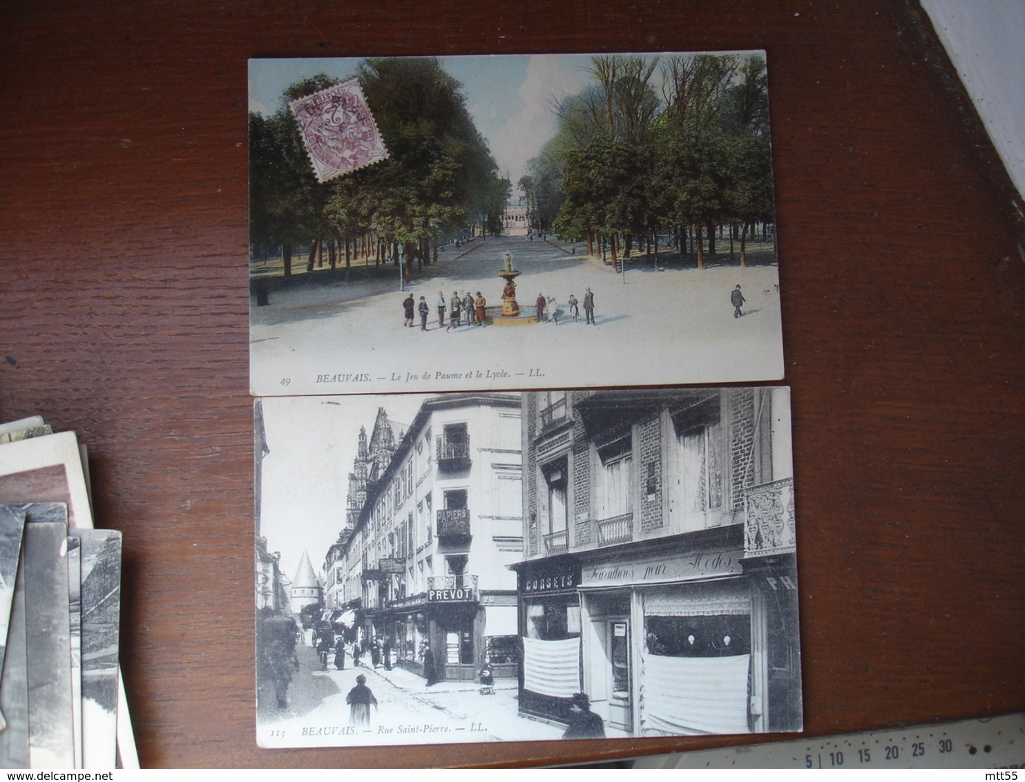 Lot 2 Cartes Beauvais Rue Saint Pierre Et Carte Colorisee - Beauvais