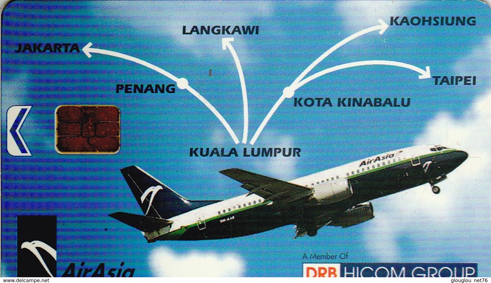 TELECARTE ETRANGERE AVEC AVION  AIR ASIA - Airplanes