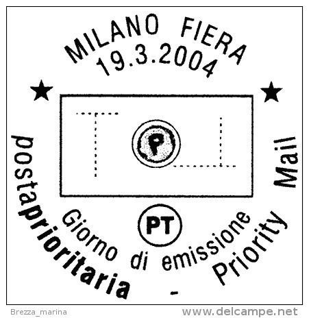 ITALIA - Usato - 2004 - Posta Prioritaria, Diciture S.p.a. - Impronta Della Lettera P - 1,50 - 2001-10: Oblitérés