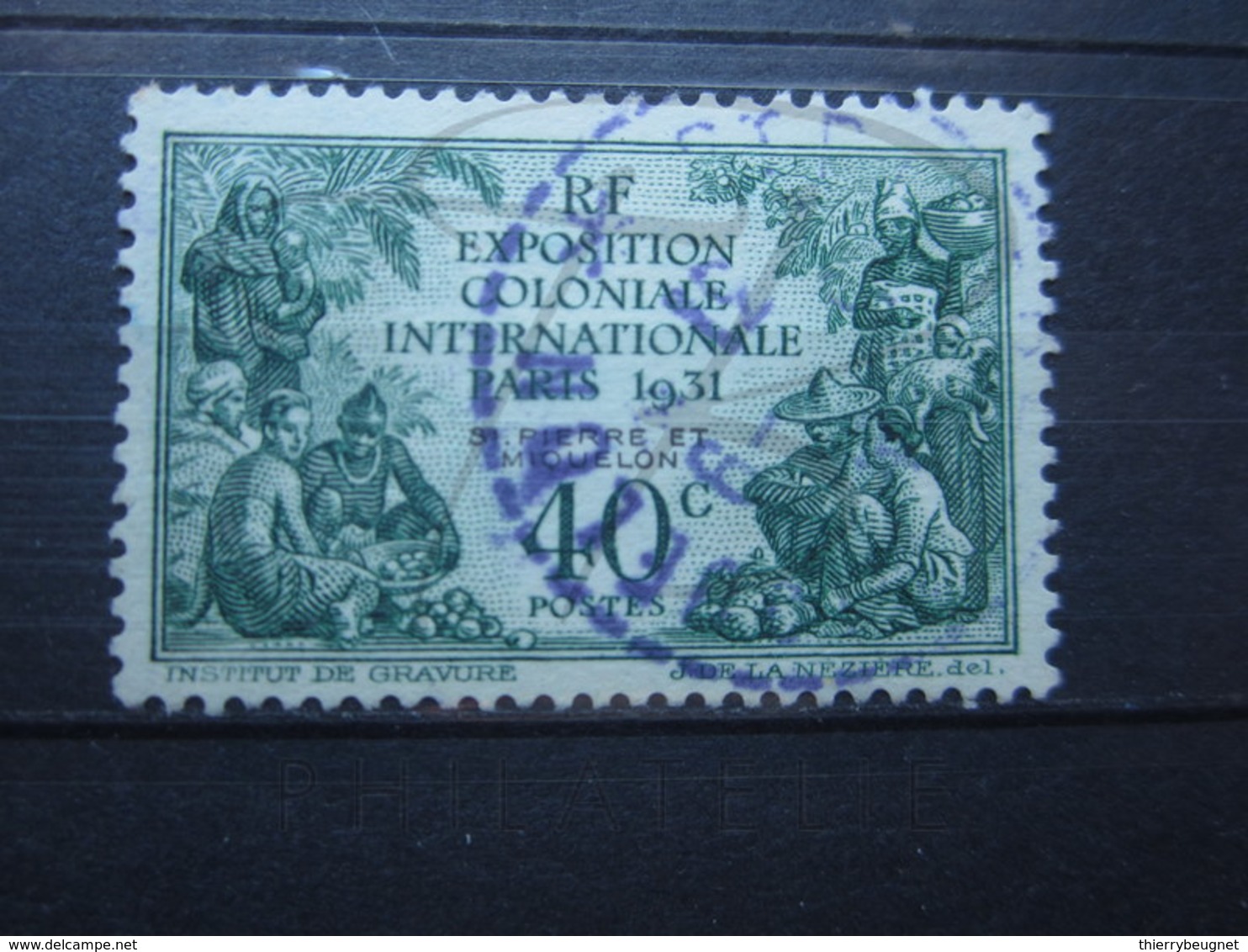 VEND BEAU TIMBRE DE S.P.M. N° 132 , CACHET VIOLET " ST-PIERRE ET MIQUELON " !!! - Usados