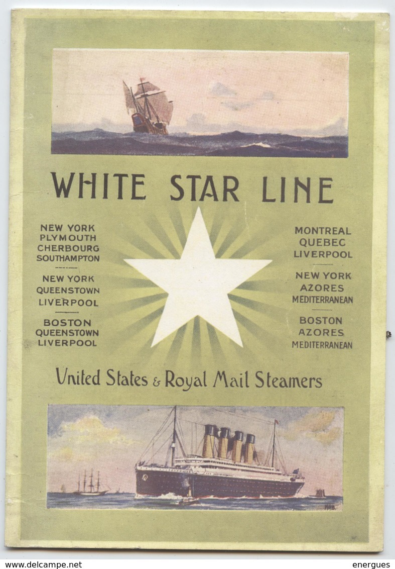Titanic,liste Passagers, First Class Passenger List, Southampton, White Star Line, Royal Mail Steamers, 16 Pages - Documents Historiques