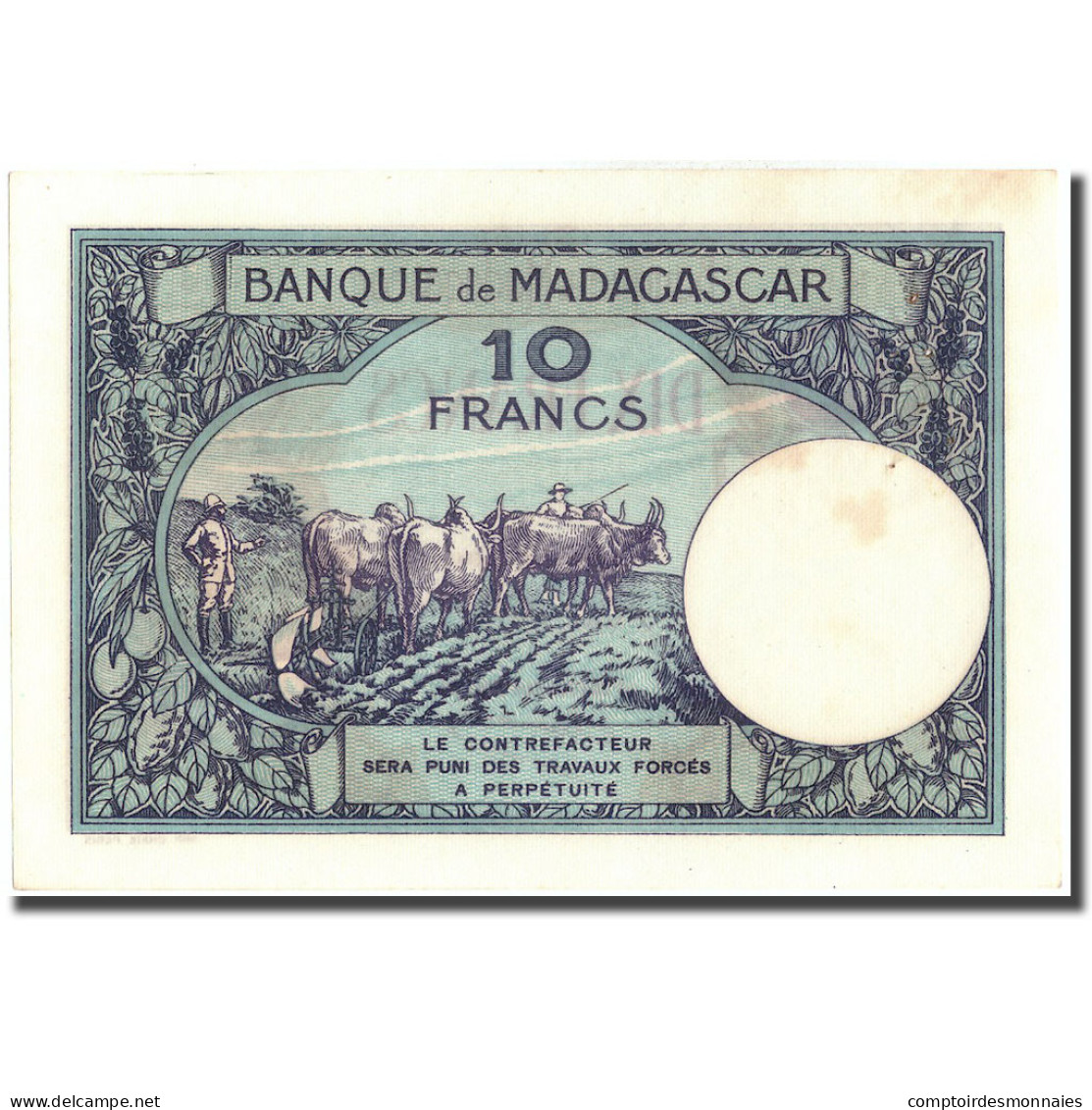 Billet, Madagascar, 10 Francs, KM:36, SUP+ - Madagascar