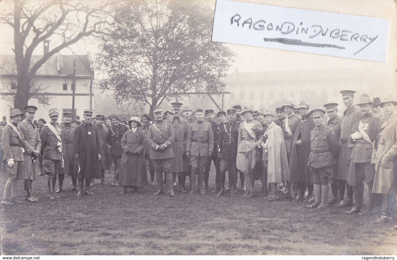 CPA PHOTO - POLOGNE - TESCHEN -CIESZYN - MILITARIA - GROUPE OFFICIERS POLONAIS FRANCAIS ITALIENS Et TCHEQUES 1920 - Poland