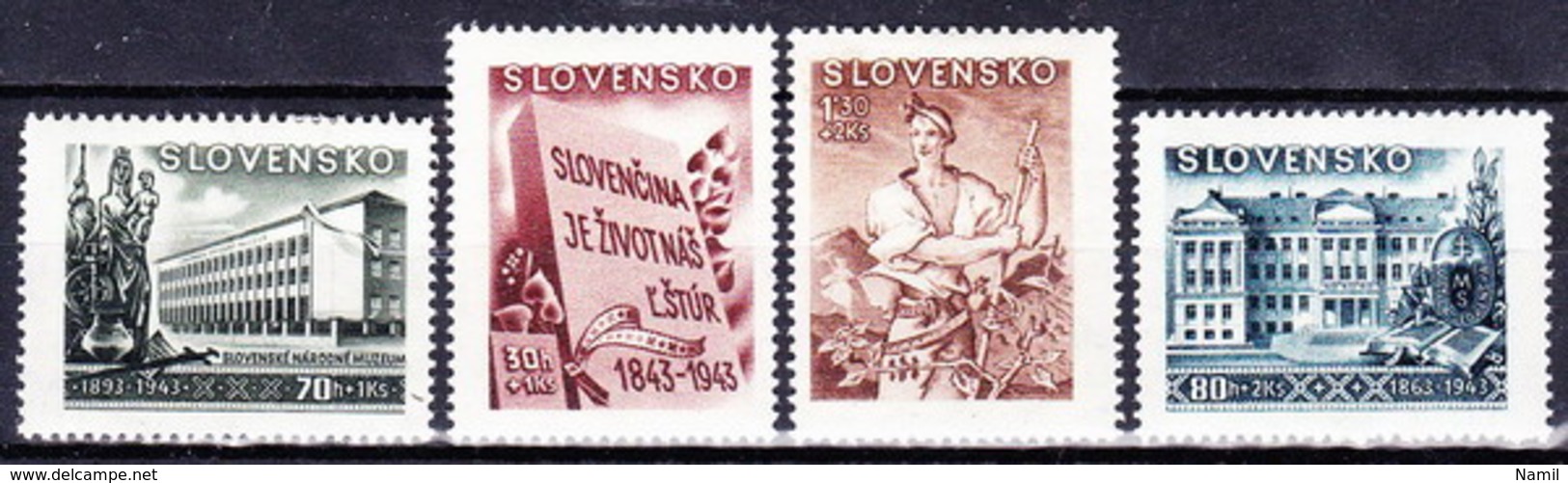 Slovaquie 1943 Mi 128-31 (Yv 94-7), (MH)* - Nuovi