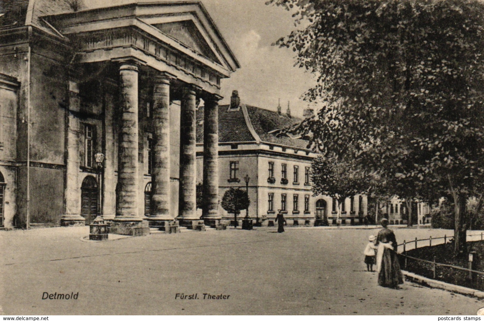 Detmold, Theater, 1908 Nach Cornwal / England Versandt - Detmold