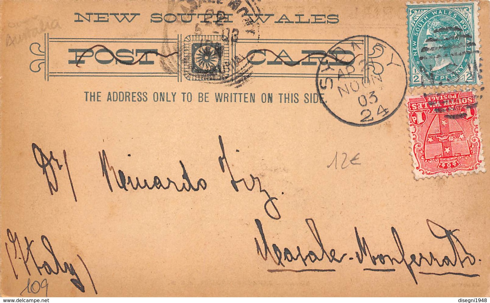 M07921 " BOTANIC GARDENS,SIDNEY,N.S.W. " ANIMATA CART ORIG.  SPED.1903 - Sydney