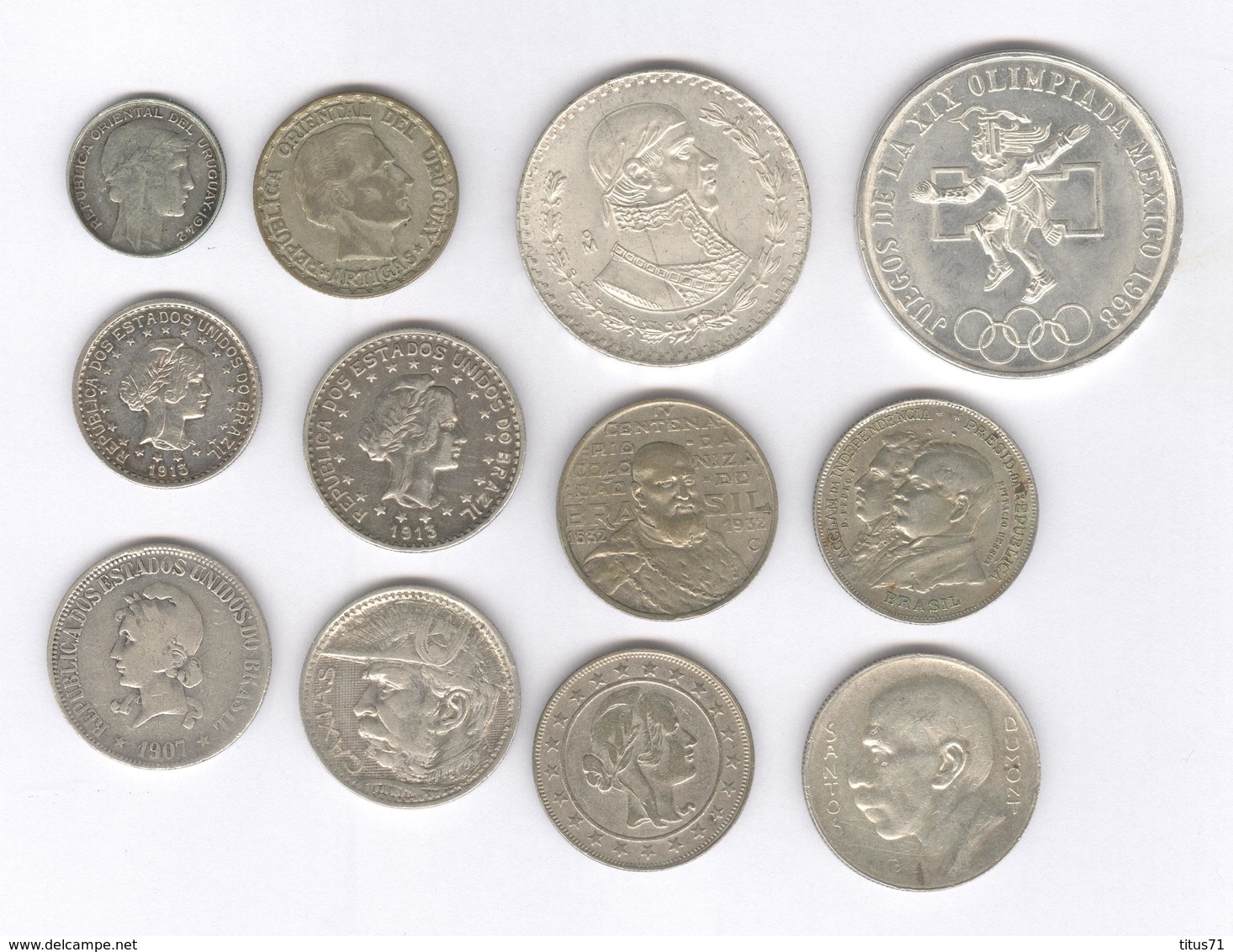 Lot 12 Monnaies / Coins - Argent / Silver - Amérique Du Sud / South America - Autres – Amérique