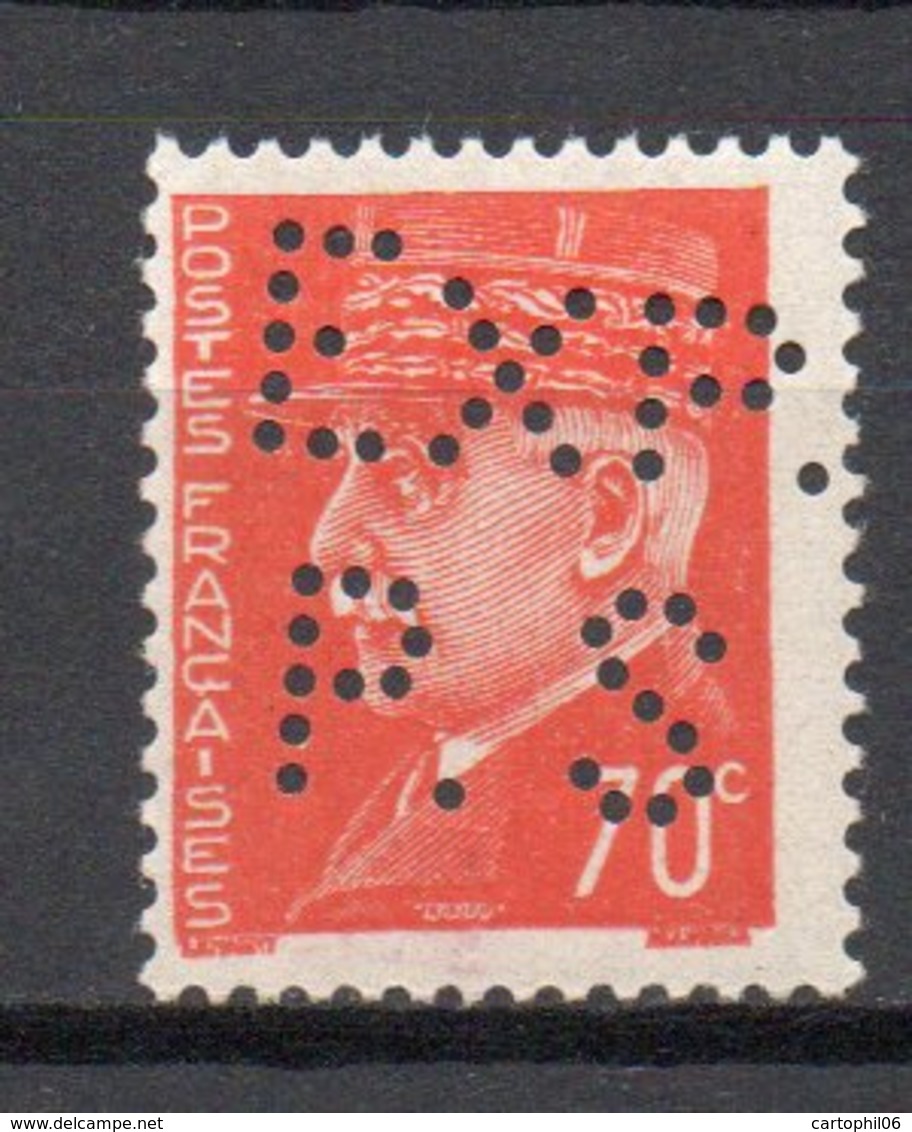 - FRANCE Variété N° 511g ** - 70 C. Orange Type Hourriez 1941-42 - PERFORÉ EXP. PS DE SAUMUR - Cote 60 EUR - - Neufs