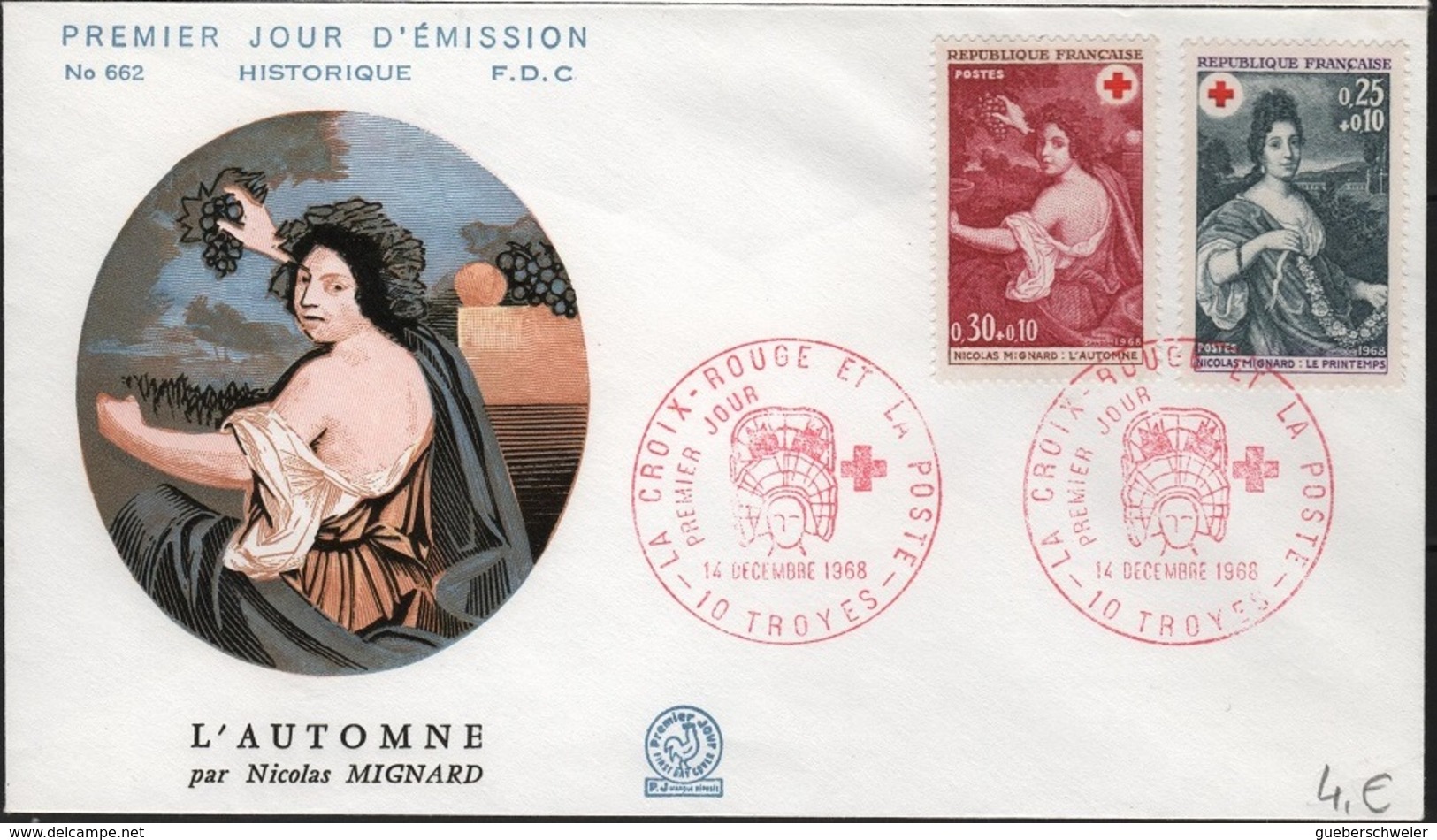 FDC188 - FRANCE N° 1580/81 Croix-Rouge Sur FDC 1968 - 1960-1969