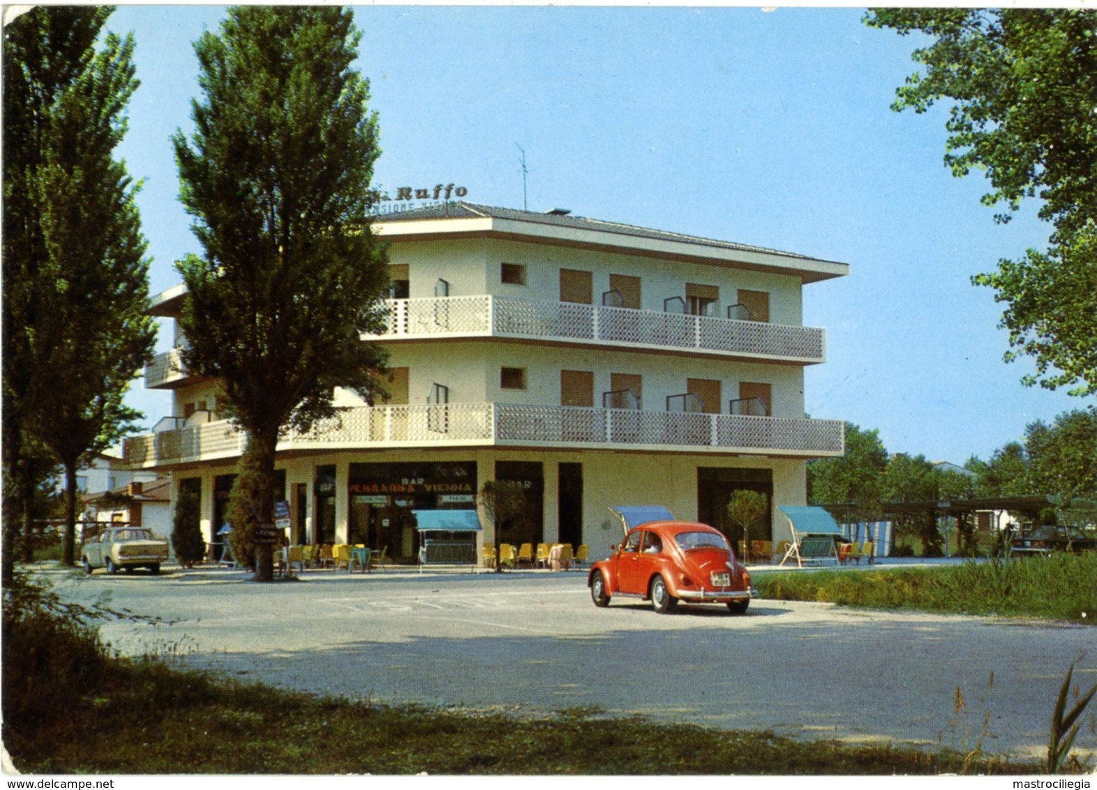 BIBIONE  VENEZIA  Pensione Ristorante Vienna  Auto VW Maggiolino  Opel - Alberghi & Ristoranti