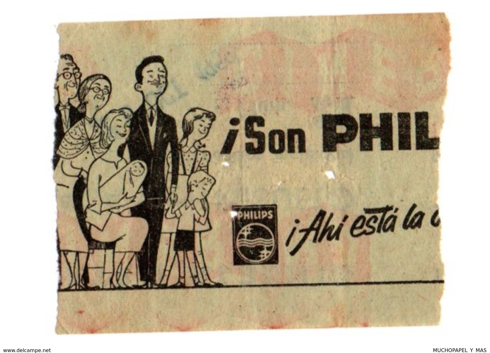 SPAIN OLD TICKET DE ENTRADA BILLETE ENTRY ENTRANCE ENTRÉE CINERAMA TEATRO ALBÉNIZ PUBLICIDAD PHILIPS ADVERTISING 1959 VE - Tickets - Entradas