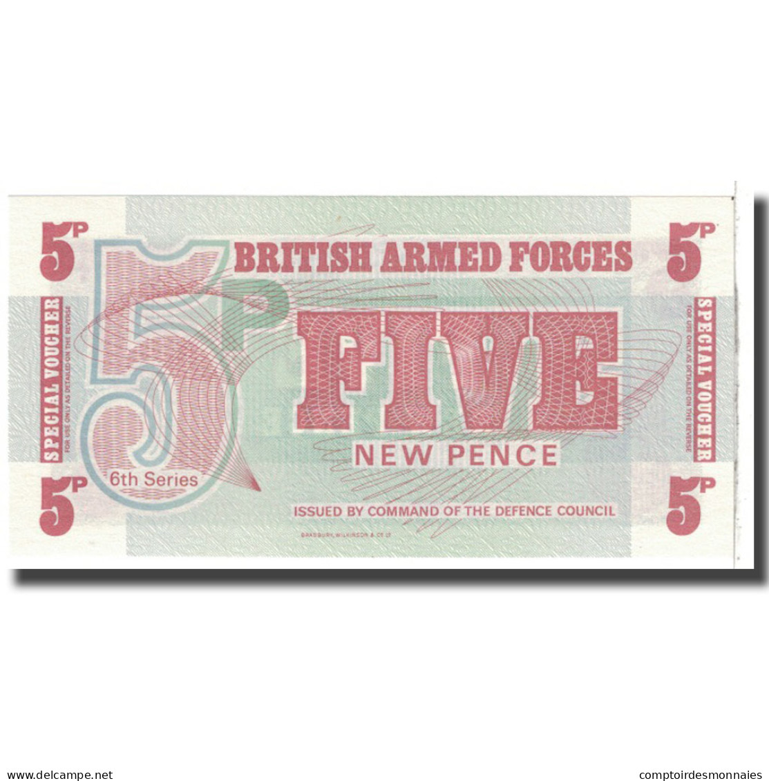 Billet, Grande-Bretagne, 5 New Pence, KM:M47, NEUF - British Armed Forces & Special Vouchers