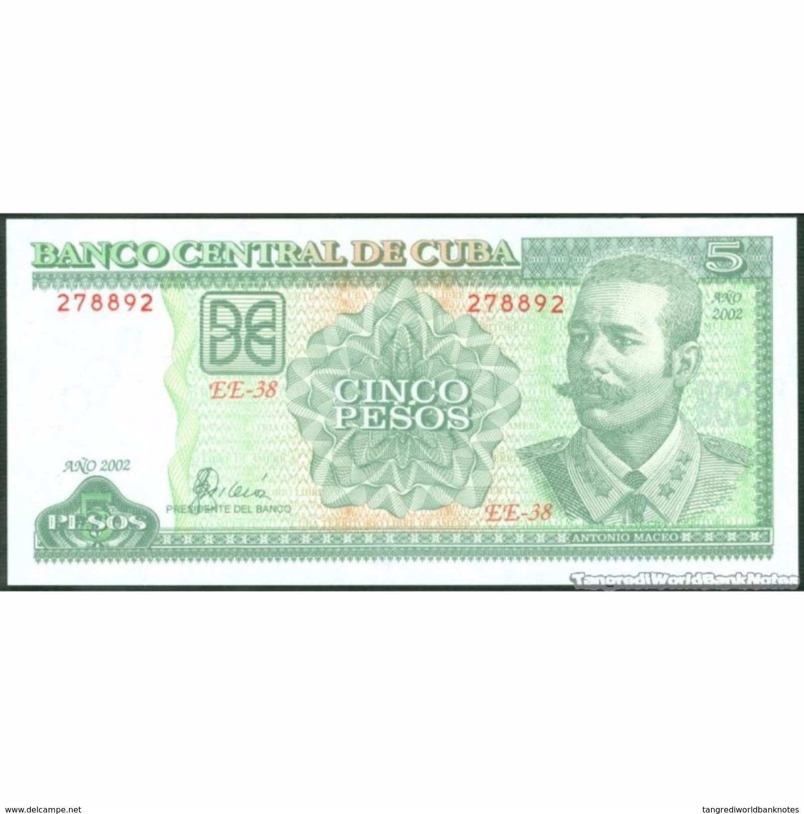 TWN - CUBA 116e - 5 Pesos 2002 Serie EE-38 UNC - Cuba