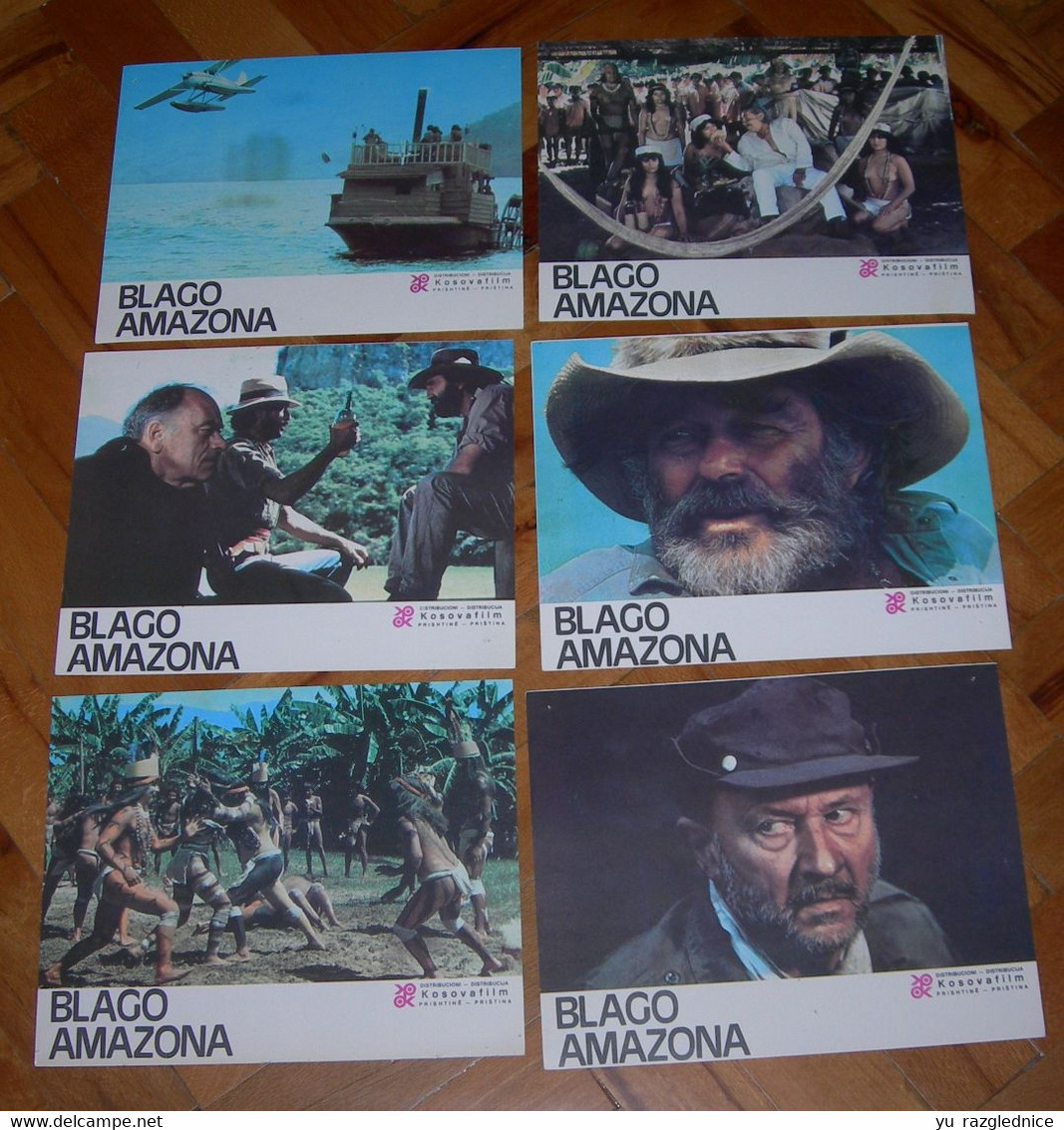 Rene Cardona Jr TREASURE OF THE AMAZON - 6x Yugoslavian Lobby Cards - Foto's