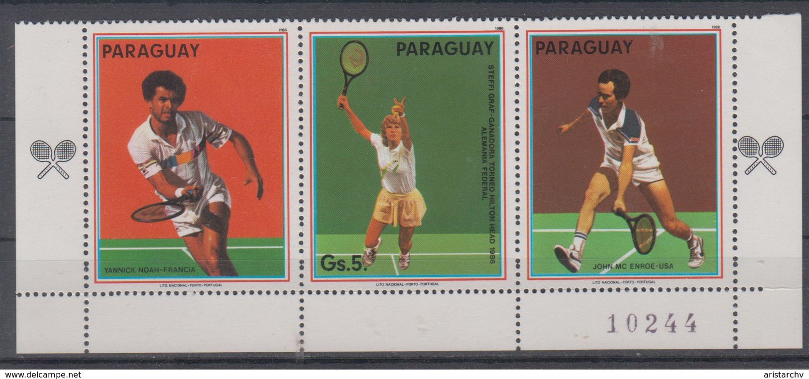 PARAGUAY 1986 TENNIS STEFFI GRAF YANNICK NOAH JOHN MCENROE - Tennis