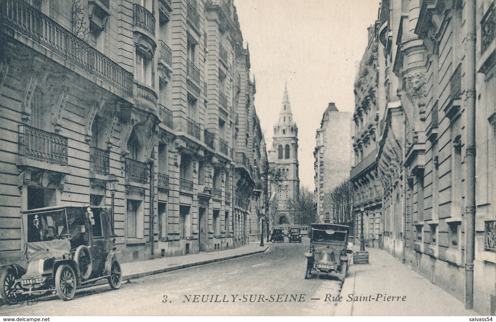 92) NEUILLY-SUR-SEINE : Rue Saint-Pierre - Taxi Renault - Neuilly Sur Seine