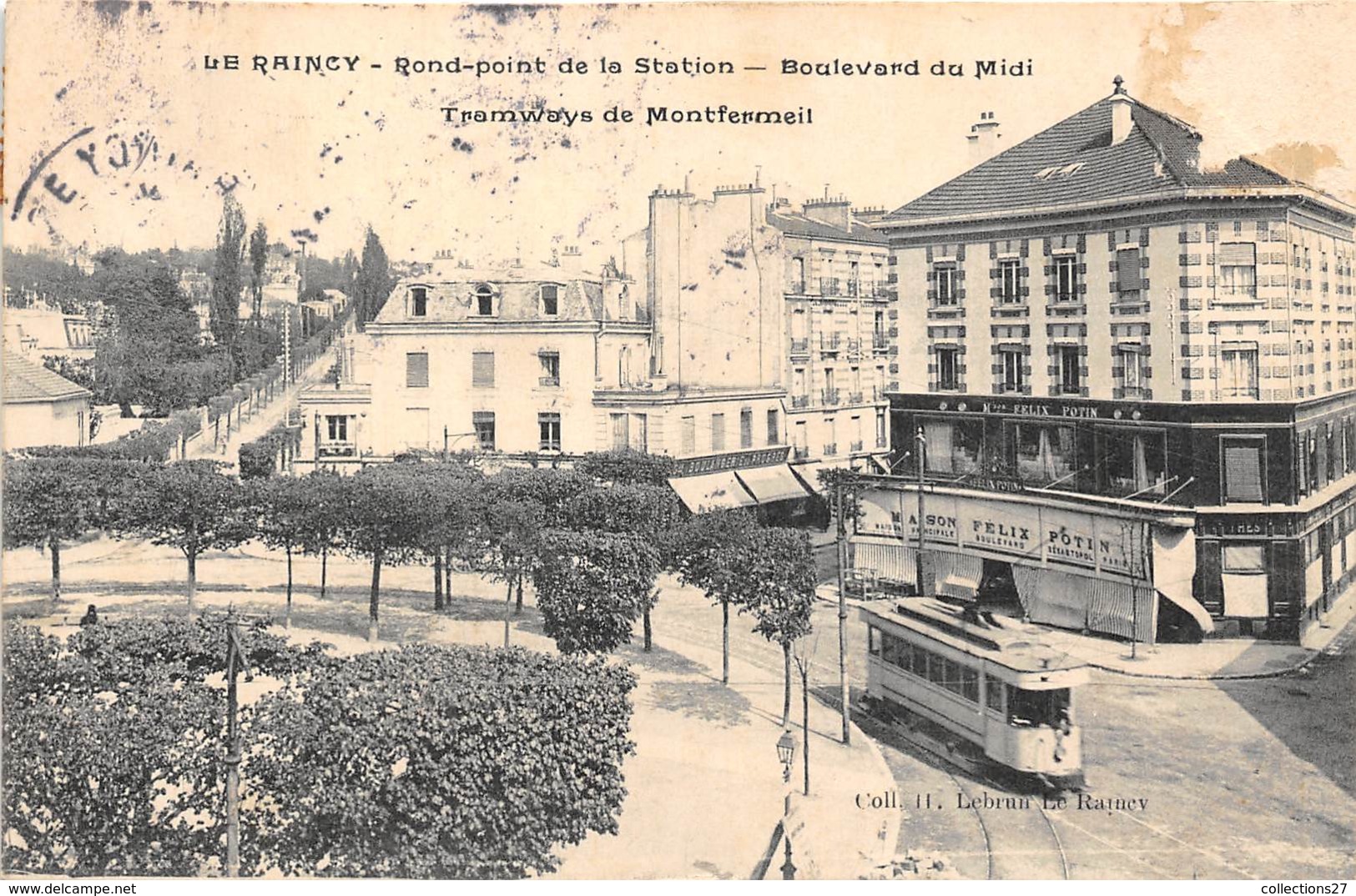 93-LE-RAINCY- ROND-POINT DE LA STATION, BOULEVARD DU MIDI TRAMWAY DE MONTFERMEIL - Le Raincy