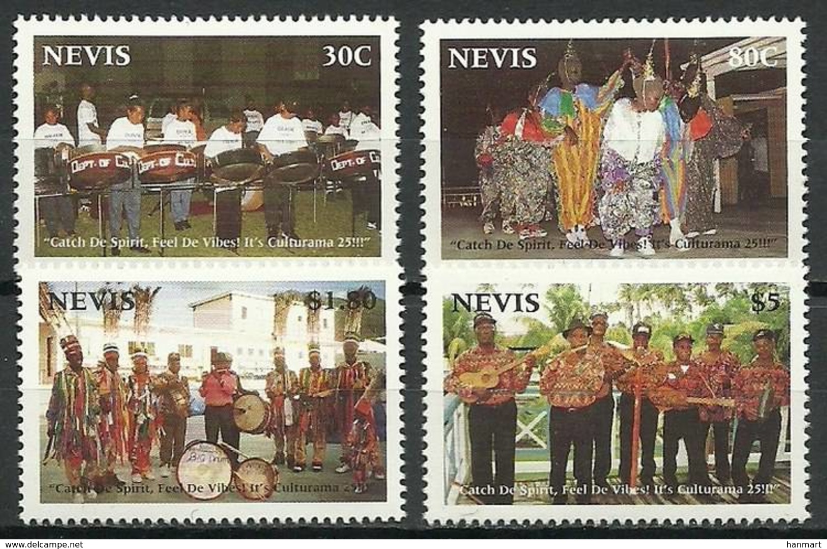 Nevis 1999 Mi 1430-1433 MNH ( ZS2 NVS1430-1433dav106C ) - Music