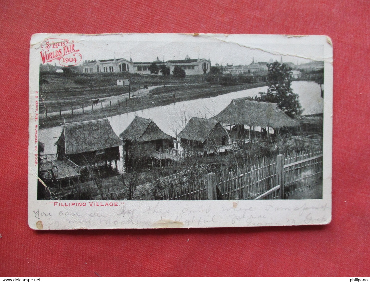 St Louis  1904 Worlds Fair  Fillipino Village As Is Several Creases-- Has Stamp & Cancel  Ref 3259 - Exhibitions