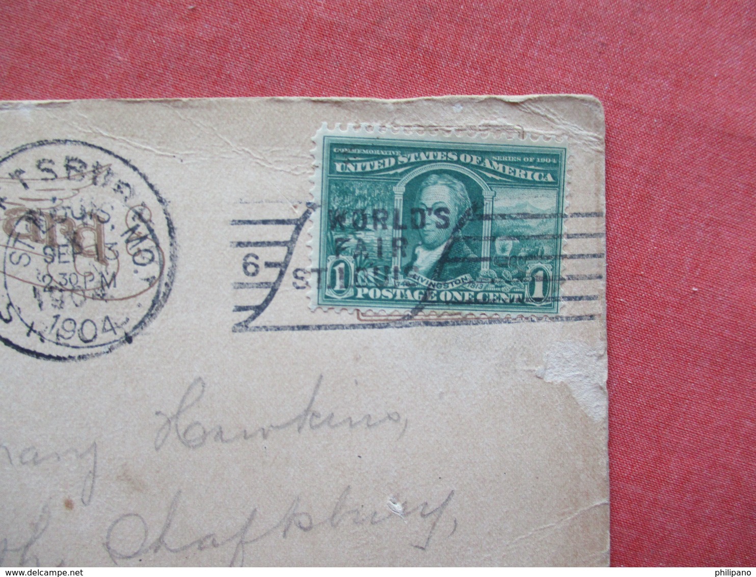 St Louis  1904 Worlds Fair  Fillipino Village As Is Several Creases-- Has Stamp & Cancel  Ref 3259 - Exhibitions