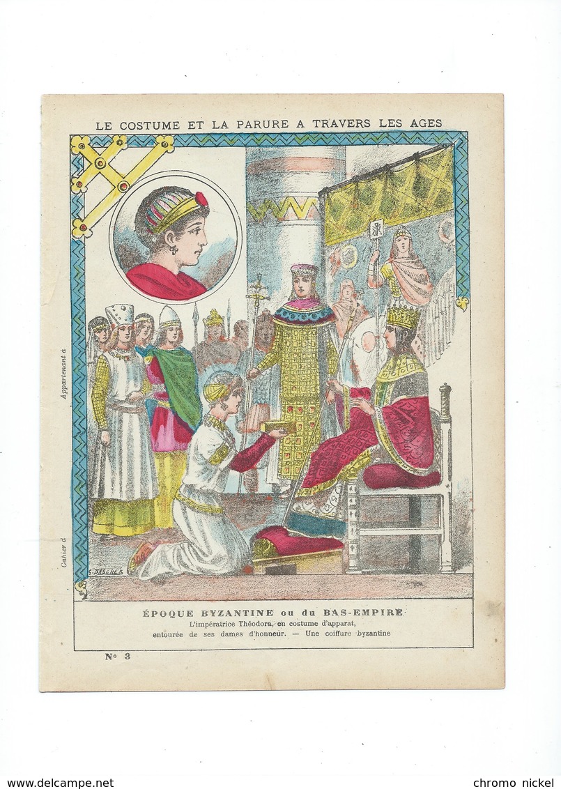 TURKIYE CONSTANTINOPLE  BYZANS Costume THÉODORA Tissu Rivères Jours Sur Toile Couverture De Cahier Bien +/- 1900 3 Scans - Protège-cahiers