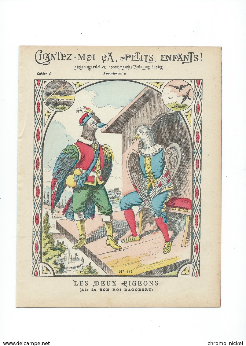 Les Deux Pigeons Chantez-moi Air Du Bon Roi Dagobert Couverture Protège-cahier Bien +/- 1900 3 Scans - Protège-cahiers