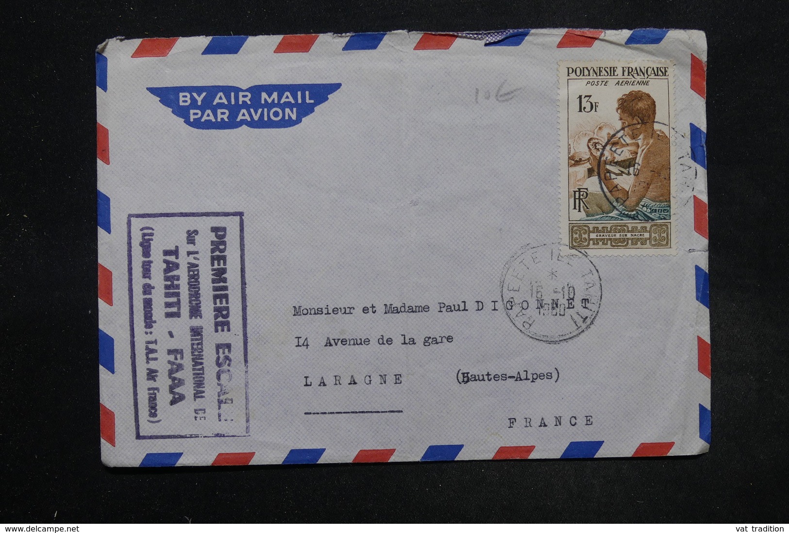 POLYNÉSIE - Enveloppe De Papeete Pour La France Par Avion, Affranchissement Plaisant - L 27222 - Covers & Documents