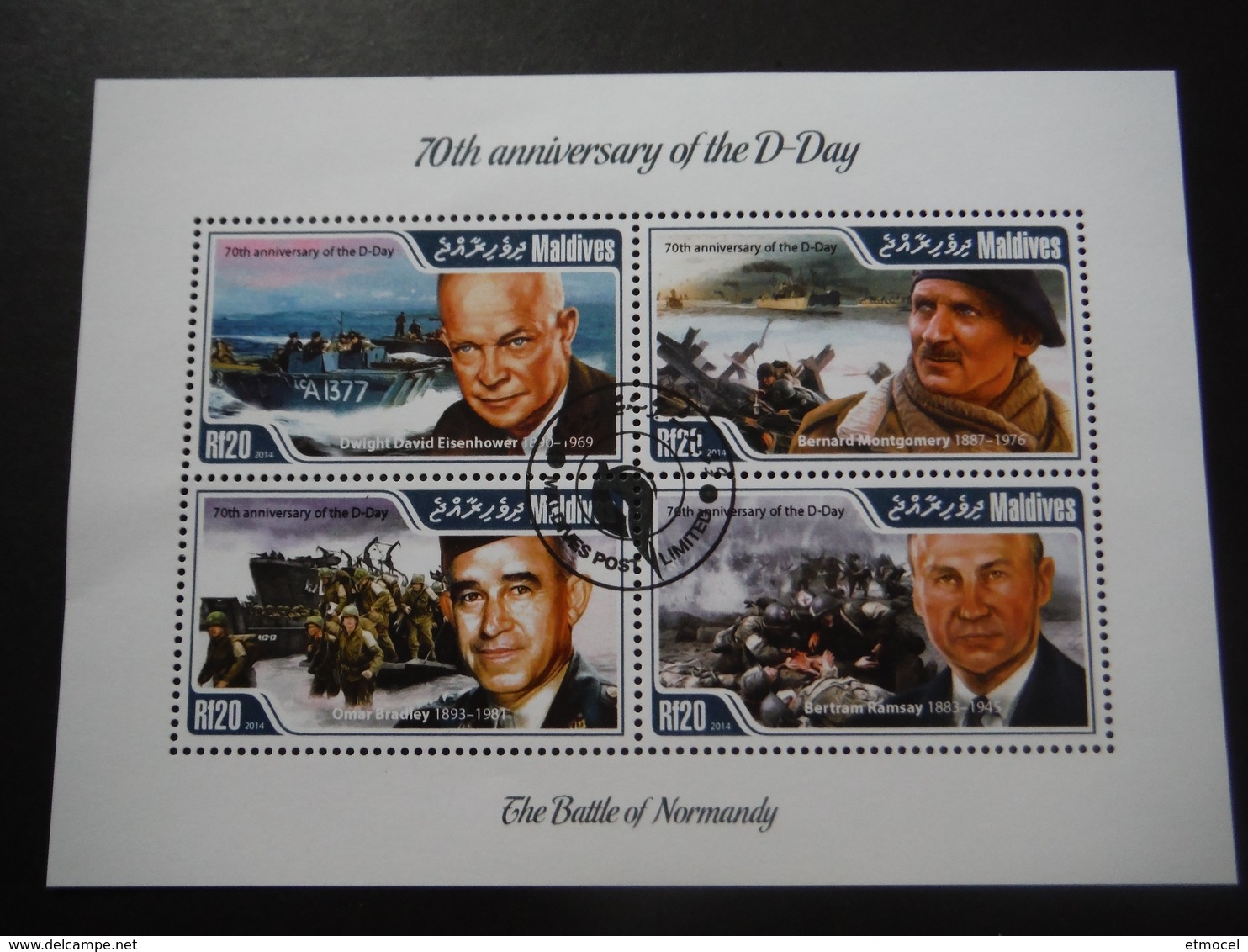 Maldives 2014 - 2e GM - 70e Anniversaire D-Day - Personnages Historiques - Bloc De 4 - WO2