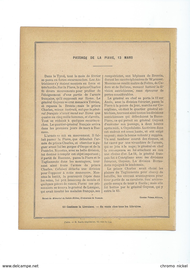 NAPOLÉON Armée Française Passe La Piave Autriche TYROL   Protège-cahier Bien +/- 1900 3 Scans - Protège-cahiers