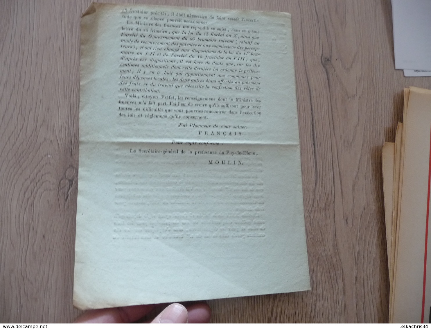 Puy De Dôme Révolution AN XII A Propos Organisation Recettes Et Dépenses - Decrees & Laws