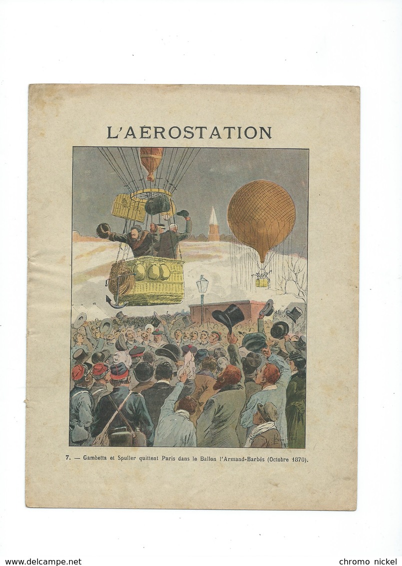 L'AEROSTATION Gambetta Spuller GODARD Et Le Siège De Paris Protège-cahier Bien +/- 1900 3 Scans - Protège-cahiers