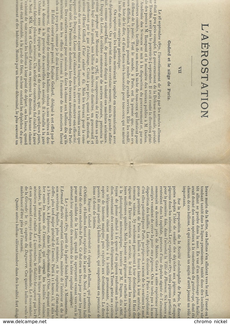 L'AEROSTATION Gambetta Spuller GODARD Et Le Siège De Paris Protège-cahier Bien +/- 1900 3 Scans - Copertine Di Libri
