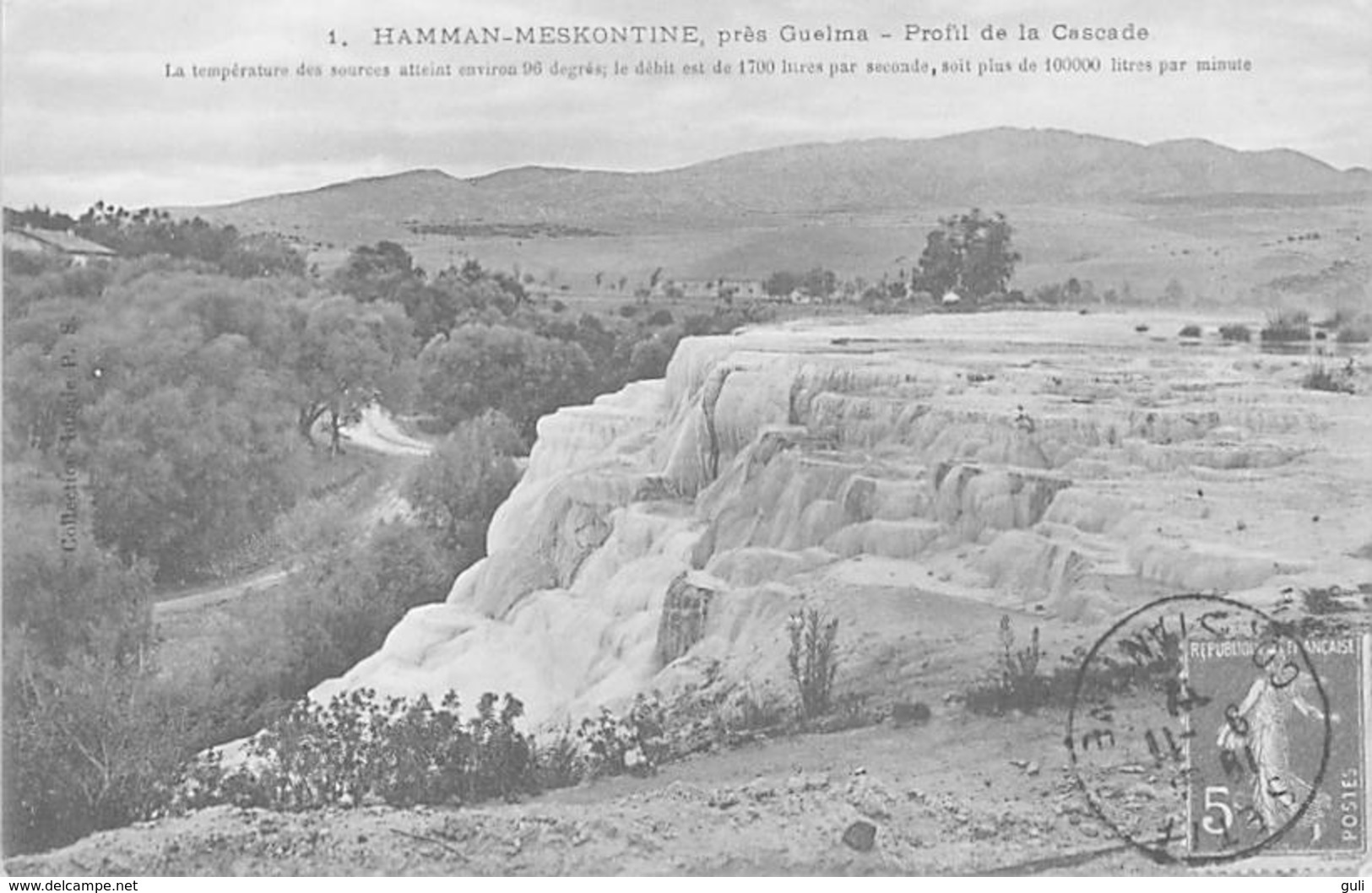 Algérie   HAMMAM-MESKONTINE (près Guelma ) Profil De La Cascade (waterfall) (MESKOUTINE)(- Edition N°1)*PRIX FIXE - Guelma