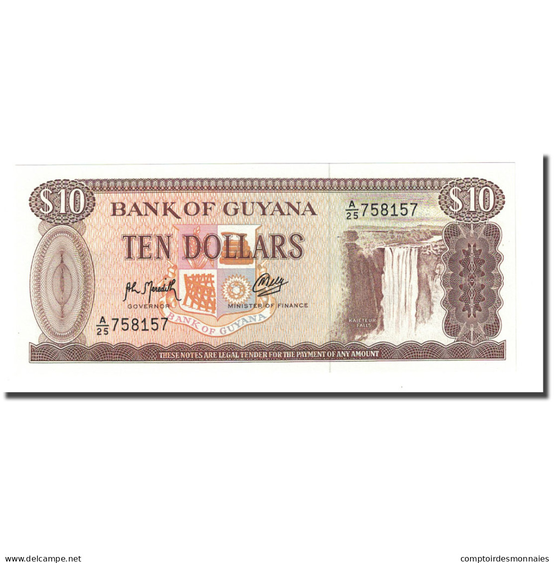 Billet, Guyana, 10 Dollars, Undated (1992), KM:23f, NEUF - Guyana