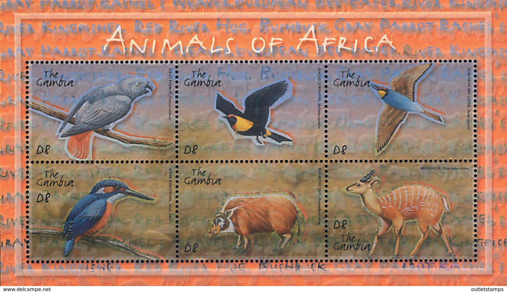 Ref. 595610 * NEW *  - GAMBIA . 2001. AFRICAN ANIMALS. ANIMALES DE AFRICA - Gambia (1965-...)